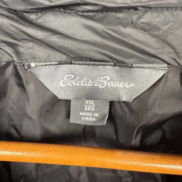 Eddie Bauer Jacket Mens 2XL XXL Black Goose Down Puffer Quilted Pockets Gorpcore - Picture 3 of 7